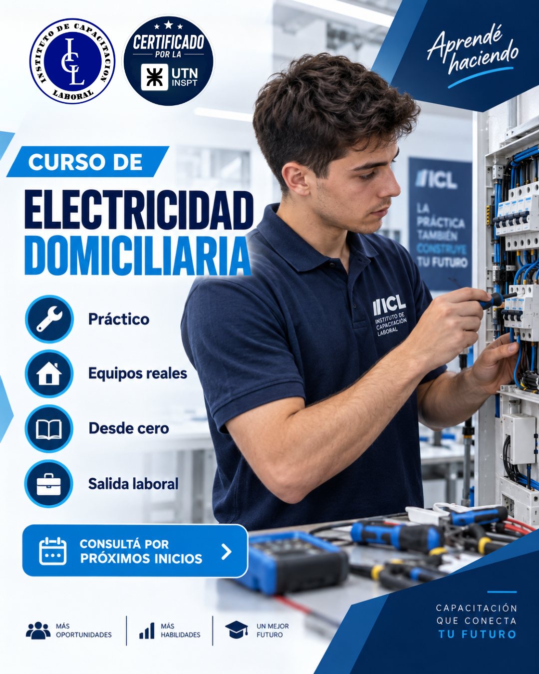 Afiche del Curso de Electricidad Básica