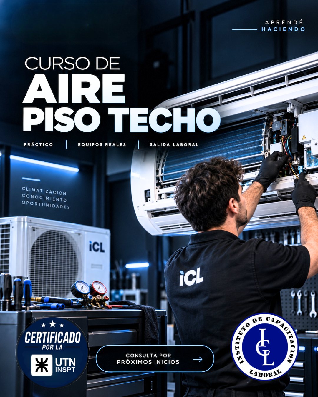 Afiche del Curso de Aire Acondicionado Piso Techo