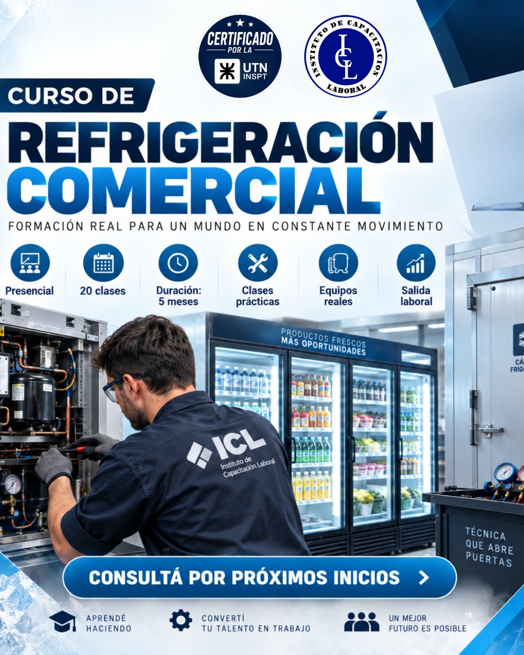 Afiche del Curso de Refrigeración Comercial